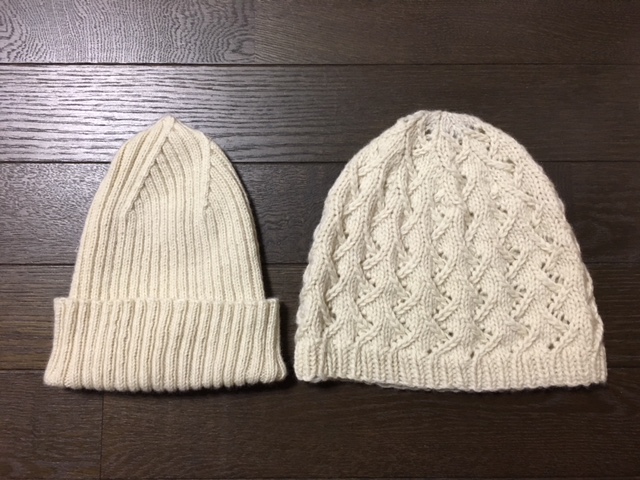 カシミア毛糸でニット帽2種 | いとをかし（編み物ブログ）