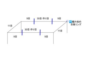 【無料編み図】ライトトートバッグ（持ち手部分の作り目解説）